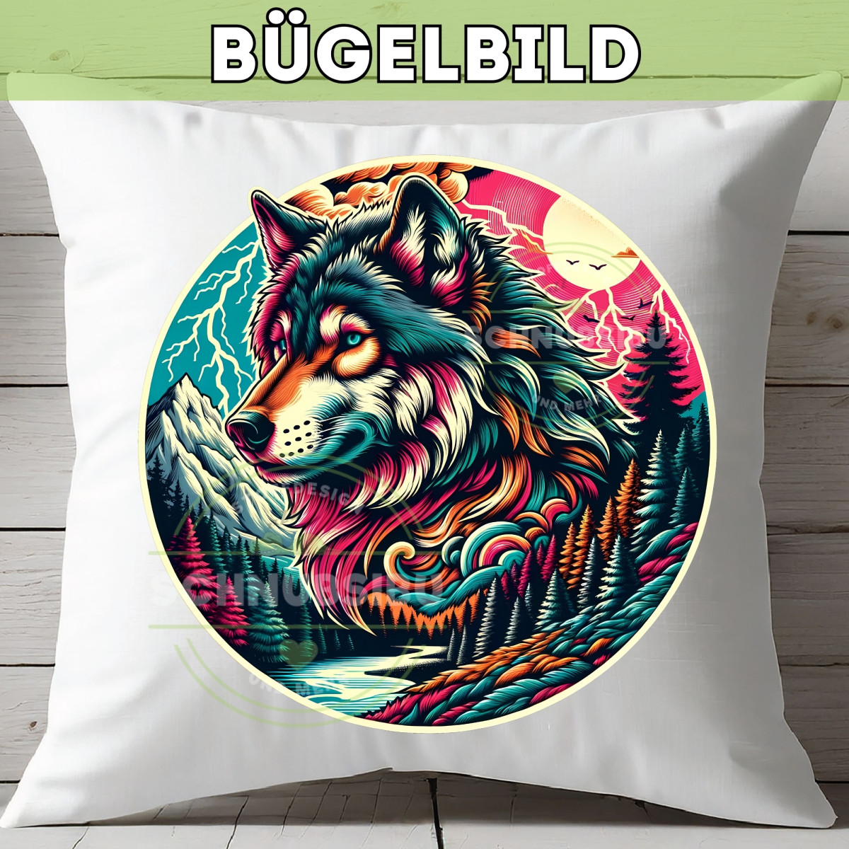 Bügelbild Mystischer Wolf